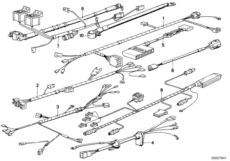 Picture board VARIOUS ADDITIONAL WIRING SETS for the BMW Classic parts  Original BMW spare parts from the electronic parts catalog (ETK) for BMW motor vehicles (car)   Battery cable (plus pole), Battery cable, negative