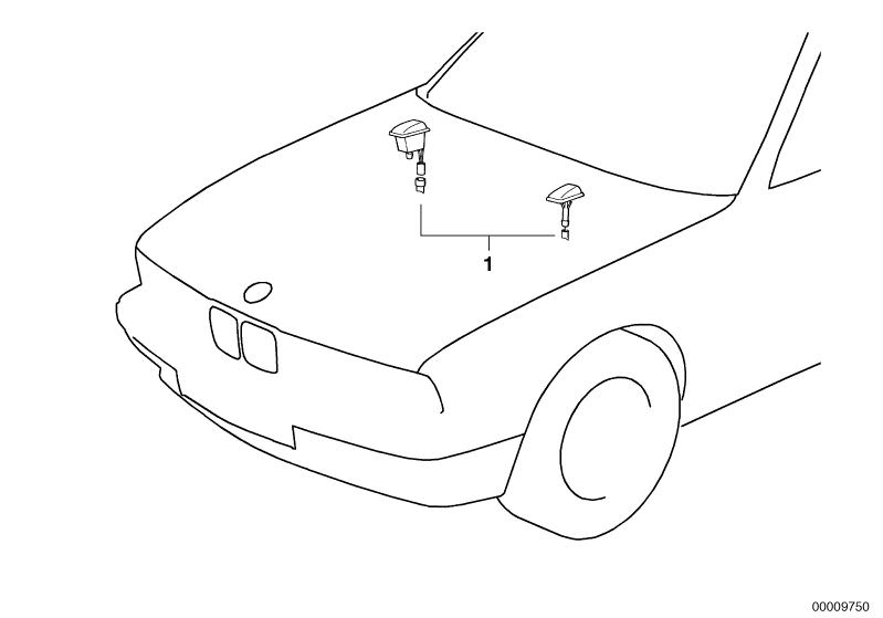 Illustration du Gicleur chauffant pour les BMW Classic parts  Pièces de rechange d'origine BMW du catalogue de pièces électroniques (ETK) pour véhicules automobiles BMW (voiture) 