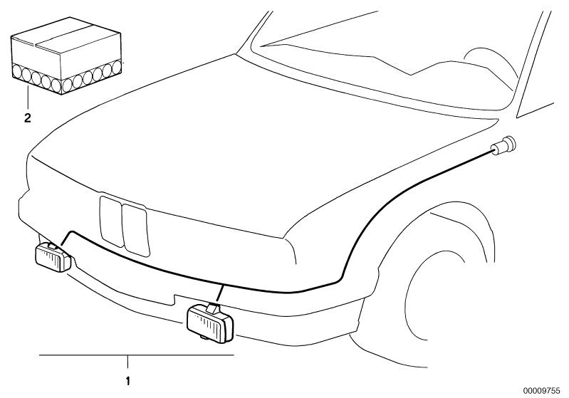 Illustration du Phares anti-brouillard pour les BMW Classic parts  Pièces de rechange d'origine BMW du catalogue de pièces électroniques (ETK) pour véhicules automobiles BMW (voiture) 