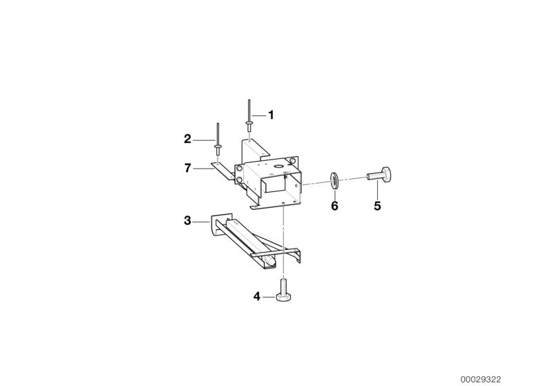 Picture board Trailer, individual parts, rear support for the BMW Classic parts  Original BMW spare parts from the electronic parts catalog (ETK) for BMW motor vehicles (car) 