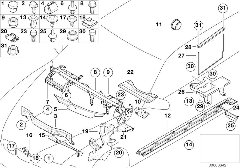 BMW Lose Kaross.Teile/Bodenblech/Motorraum 520i E39