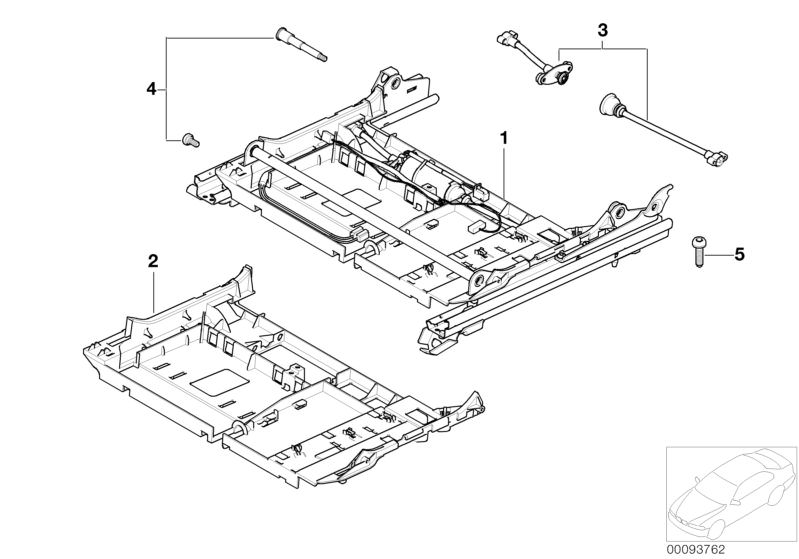 Picture board FRONT SEAT RAIL for the BMW 7 Series models  Original BMW spare parts from the electronic parts catalog (ETK) for BMW motor vehicles (car)   Fillister head screw, SEAT RAIL LEFT, Set of flexible shafts, Set of screws