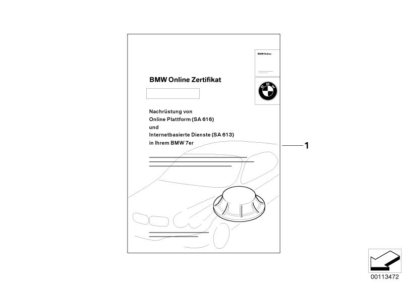 Picture board Retrofit kit, BMW Online for the BMW 3 Series models  Original BMW spare parts from the electronic parts catalog (ETK) for BMW motor vehicles (car) 
