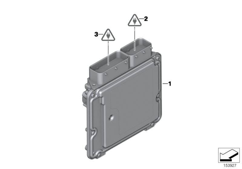 Picture board Basic DDE control unit for the BMW X Series models  Original BMW spare parts from the electronic parts catalog (ETK) for BMW motor vehicles (car)   Basic DDE control unit, Plug housing, Socket housing 6 pins
