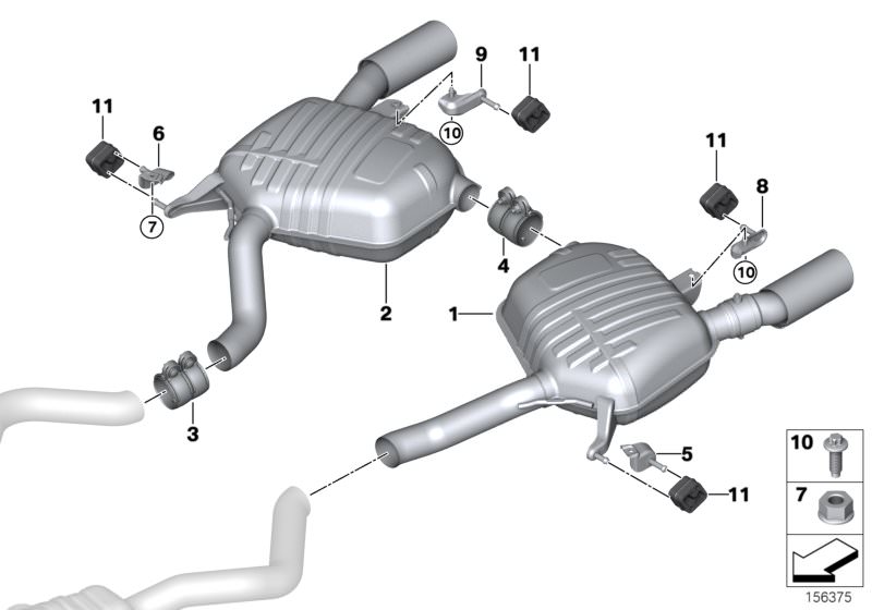Exhaust system parts 335i Saloon E90 Facelift (LCI)