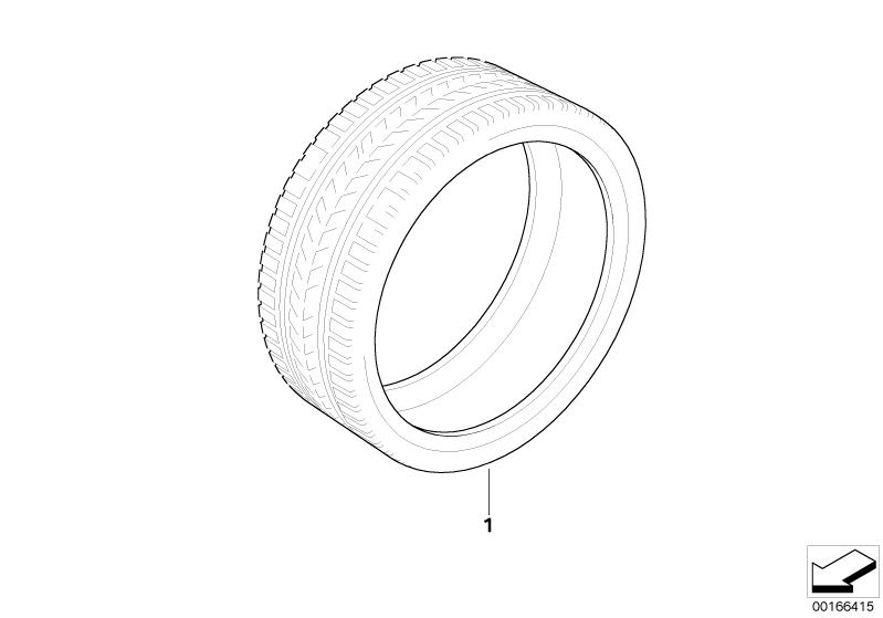 Picture board Summer tyres for the BMW 3 Series models  Original BMW spare parts from the electronic parts catalog (ETK) for BMW motor vehicles (car)   Bridgestone Turanza ER 300