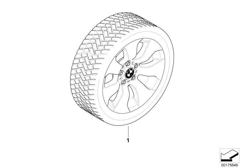 Picture board Winter complete wheel double spoke 158 for the BMW 3 Series models  Original BMW spare parts from the electronic parts catalog (ETK) for BMW motor vehicles (car) 