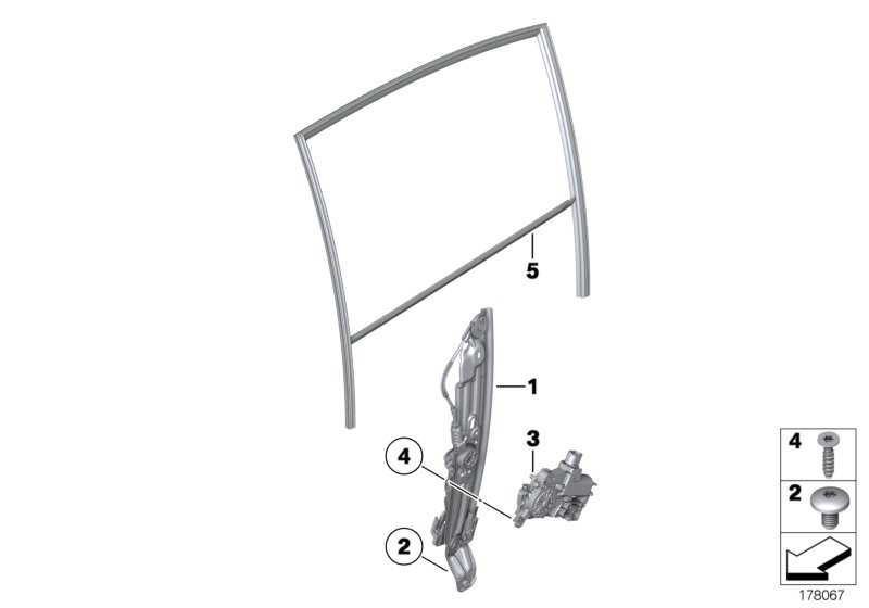 Picture board DOOR WINDOW LIFTING MECHANISM REAR for the BMW 7 Series models  Original BMW spare parts from the electronic parts catalog (ETK) for BMW motor vehicles (car)   Drive for window lifter, right, ELECTR.WINDOW LIFTER REAR RIGHT, LEFT REAR WINDOW