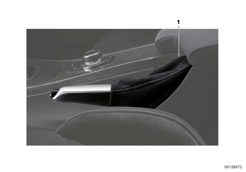 Picture board BMW Performance handbrake grip for the BMW 3 Series models  Original BMW spare parts from the electronic parts catalog (ETK) for BMW motor vehicles (car) 