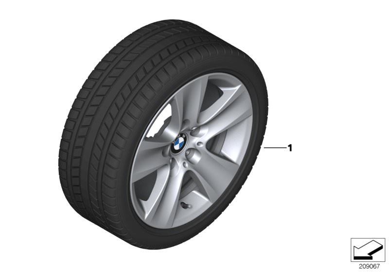 Illustration du Winter wheel&tyre, star spoke 327 pour les BMW 5 Série Modèles  Pièces de rechange d'origine BMW du catalogue de pièces électroniques (ETK) pour véhicules automobiles BMW (voiture) 