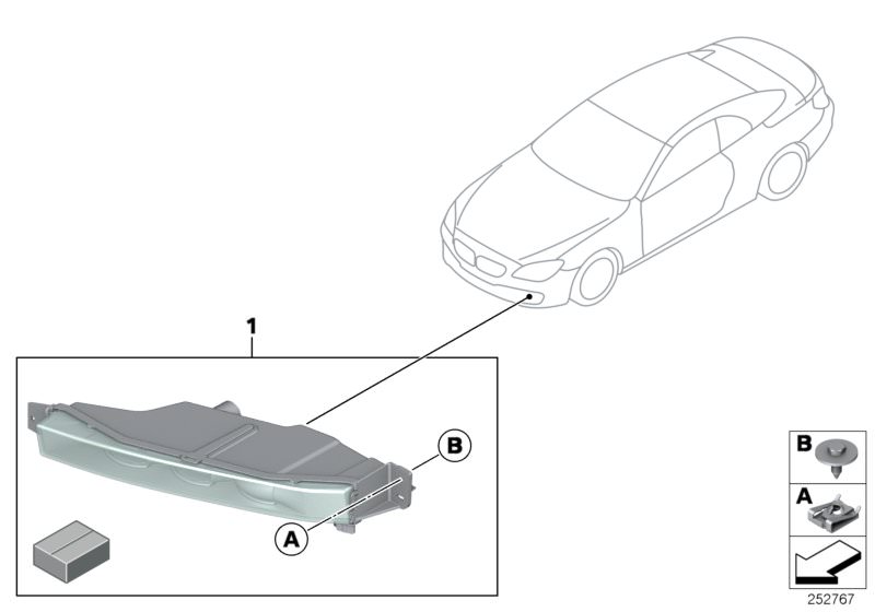 Bildtafel Nachrüstung Nebelscheinwerfer LED für die BMW 6er Modelle  Original BMW Ersatzteile aus dem elektronischen Teilekatalog (ETK) für BMW Kraftfahrzeuge( Auto)  