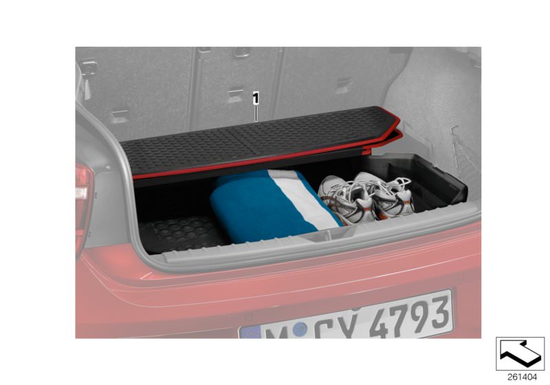 Bildtafel Gepäckraumwanne für die BMW 1er Modelle  Original BMW Ersatzteile aus dem elektronischen Teilekatalog (ETK) für BMW Kraftfahrzeuge( Auto)  