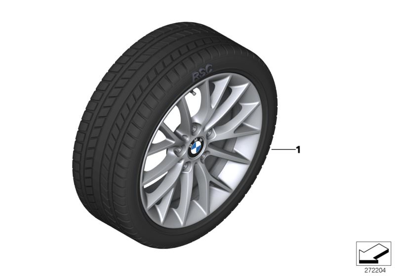 Picture board Winter wheel&tyre, Y-spoke 380 for the BMW 2 Series models  Original BMW spare parts from the electronic parts catalog (ETK) for BMW motor vehicles (car) 