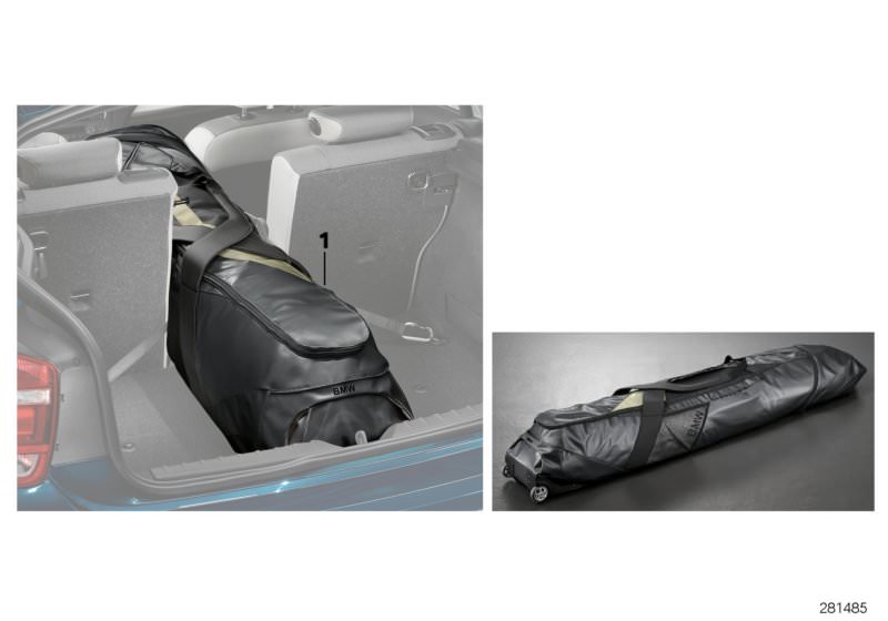 Picture board Ski and snowboard bag, BMW Lines for the BMW 6 Series models  Original BMW spare parts from the electronic parts catalog (ETK) for BMW motor vehicles (car) 
