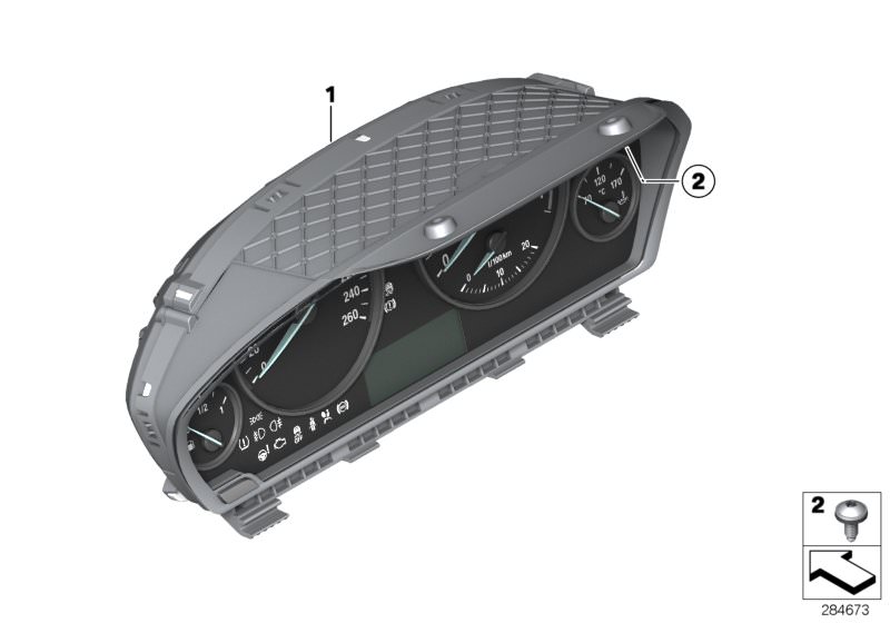 Picture board Instrument cluster - Sport Line for the BMW 4 Series models  Original BMW spare parts from the electronic parts catalog (ETK) for BMW motor vehicles (car)   Instrument cluster, Screw, self tapping