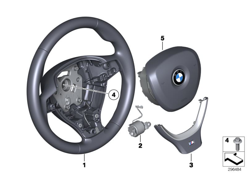 Picture board M sports strng whl,airbag,multifunction for the BMW 7 Series models  Original BMW spare parts from the electronic parts catalog (ETK) for BMW motor vehicles (car)   Airbag module, driver´s side, Cover, M steering wheel, black, multif., Hex B