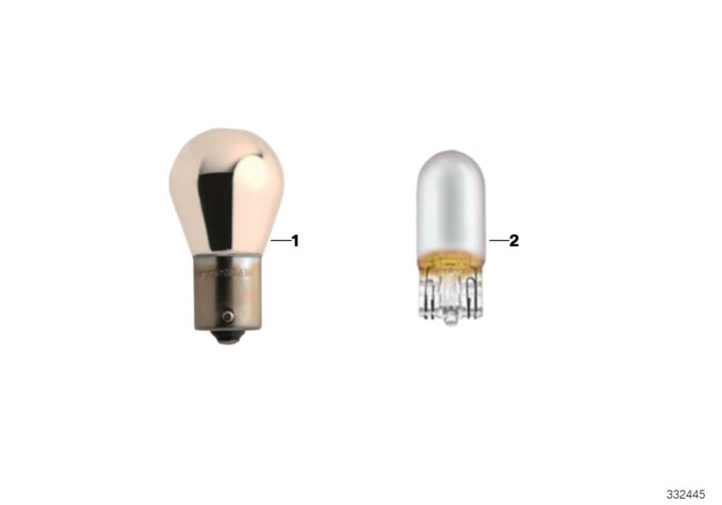 Picture board BMW chrome bulbs for the BMW X Series models  Original BMW spare parts from the electronic parts catalog (ETK) for BMW motor vehicles (car)   BMW chrome bulbs