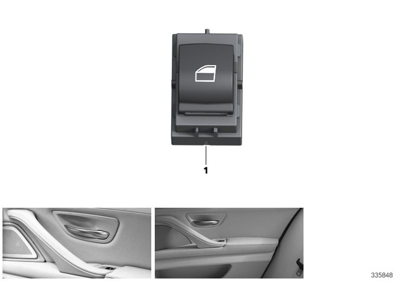 Picture board Switch,power window,fr.pass./rear comp. for the BMW 5 Series models  Original BMW spare parts from the electronic parts catalog (ETK) for BMW motor vehicles (car)   Switch window lifter