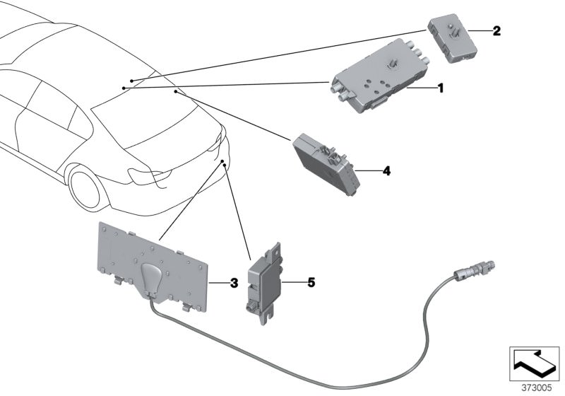 Bildtafel Einzelteile Antennensysteme für die BMW 7er Modelle  Original BMW Ersatzteile aus dem elektronischen Teilekatalog (ETK) für BMW Kraftfahrzeuge( Auto)    Antenne LTE, Antennenverstärker Diversity, Antennenweiche LTE, Entstörfilter, Sperrkreis