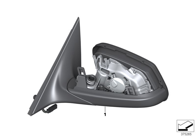 Bildtafel Aussenspiegel (S760A) für die BMW 5er Modelle  Original BMW Ersatzteile aus dem elektronischen Teilekatalog (ETK) für BMW Kraftfahrzeuge( Auto)    Aussenspiegel ohne Glas beheizt links