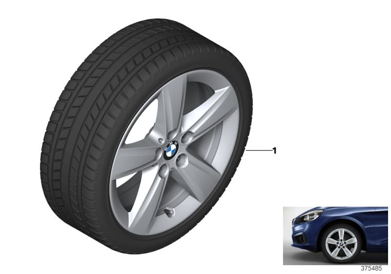 Picture board Winter wheel&tyre, star spoke 478 for the BMW 2 Series models  Original BMW spare parts from the electronic parts catalog (ETK) for BMW motor vehicles (car) 