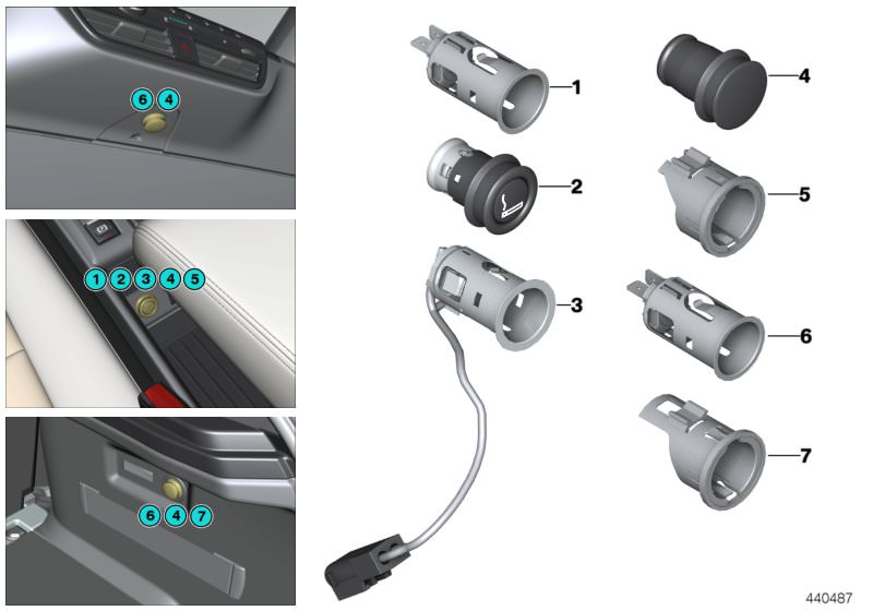 Steckdose groß (Zigarettenanzünder) für BMW R850R, R1100R, R1150R &  Rockster