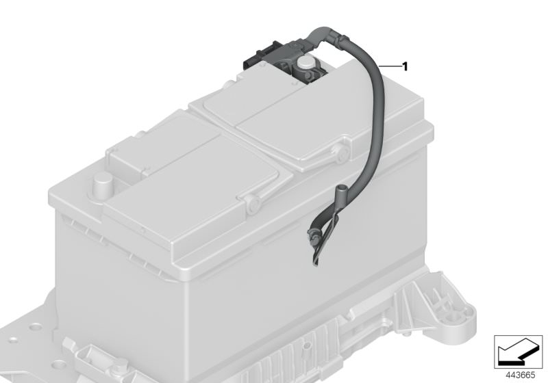 Picture board Battery lead, negative, IBS for the BMW 2 Series models  Original BMW spare parts from the electronic parts catalog (ETK) for BMW motor vehicles (car)   Battery lead, negative, IBS