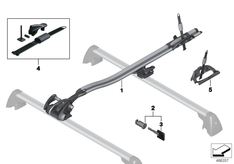 Picture board Racing bike rack for the BMW 7 Series models  Original BMW spare parts from the electronic parts catalog (ETK) for BMW motor vehicles (car) 