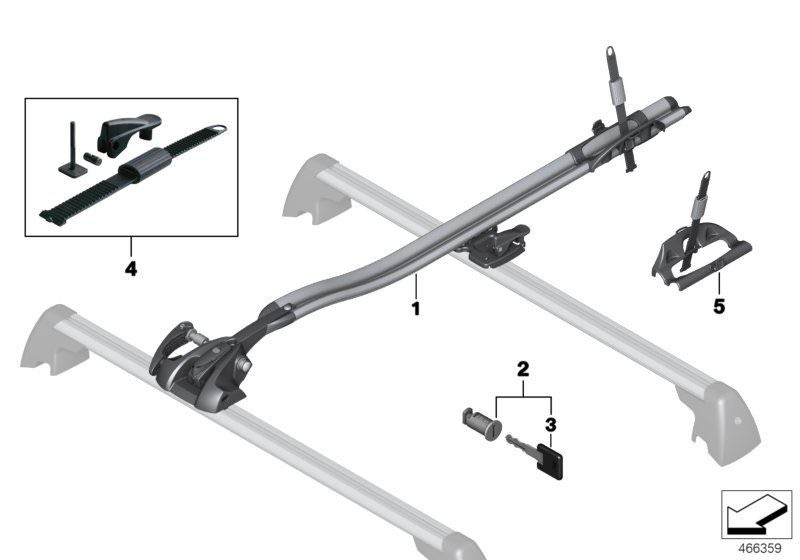 Picture board Racing bike rack for the BMW 3 Series models  Original BMW spare parts from the electronic parts catalog (ETK) for BMW motor vehicles (car) 