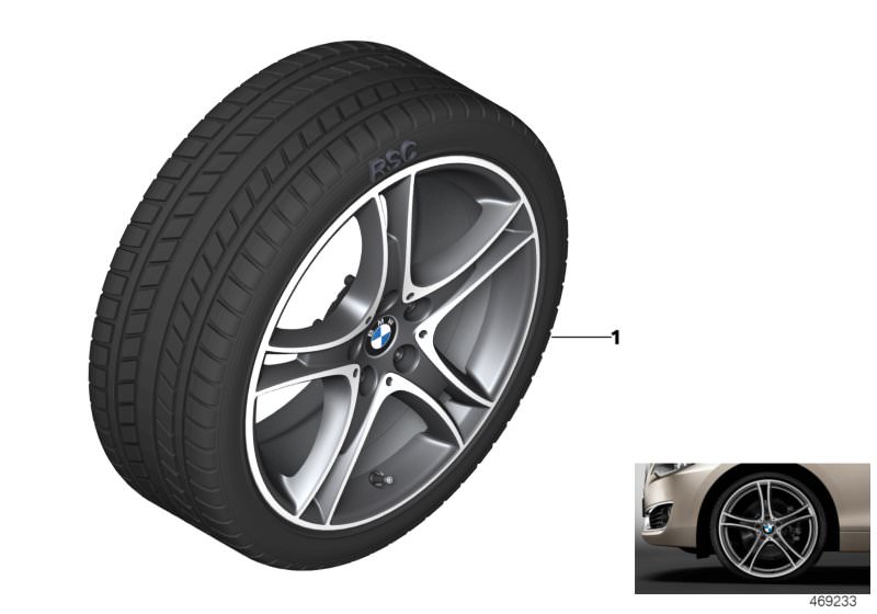 Picture board Winter wheel&tyre double spoke 361 for the BMW 2 Series models  Original BMW spare parts from the electronic parts catalog (ETK) for BMW motor vehicles (car) 