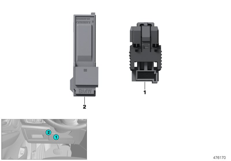Picture board Switch, brake light, clutch for the BMW X Series models  Original BMW spare parts from the electronic parts catalog (ETK) for BMW motor vehicles (car)   Module, clutch switch, Stop light switch
