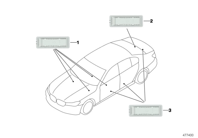 Illustration du Témoins intérieur divers pour les BMW 7 Série Modèles  Pièces de rechange d'origine BMW du catalogue de pièces électroniques (ETK) pour véhicules automobiles BMW (voiture)   LED for interior lamp