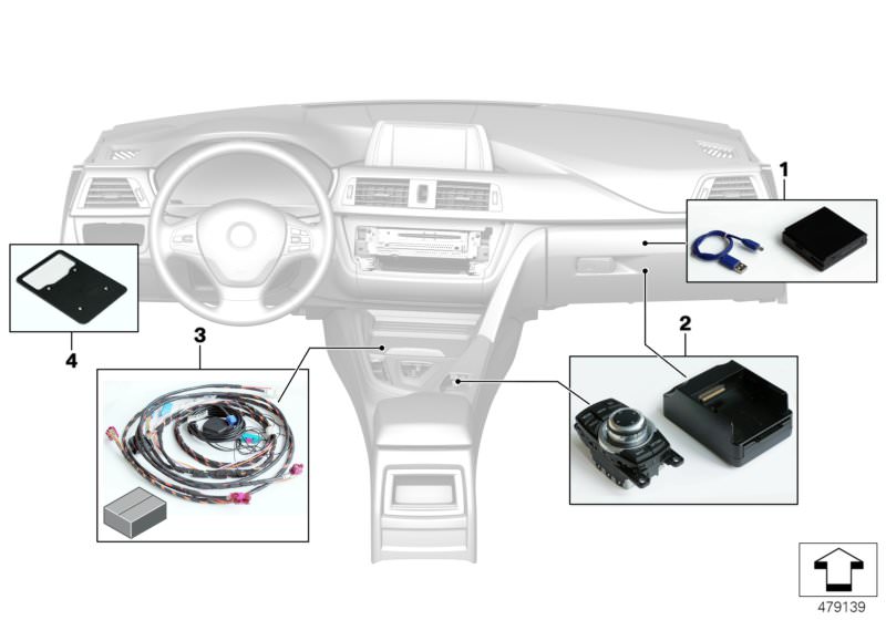 Picture board Integrated Navigation for the BMW 3 Series models  Original BMW spare parts from the electronic parts catalog (ETK) for BMW motor vehicles (car) 