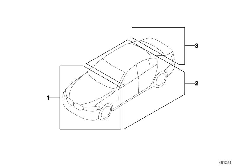 Illustration du Diverses plaques indicatrices pour les BMW 5 Série Modèles  Pièces de rechange d'origine BMW du catalogue de pièces électroniques (ETK) pour véhicules automobiles BMW (voiture)   Label ´´Brake fluid´´, Label ´´Towing´´, Tank information la