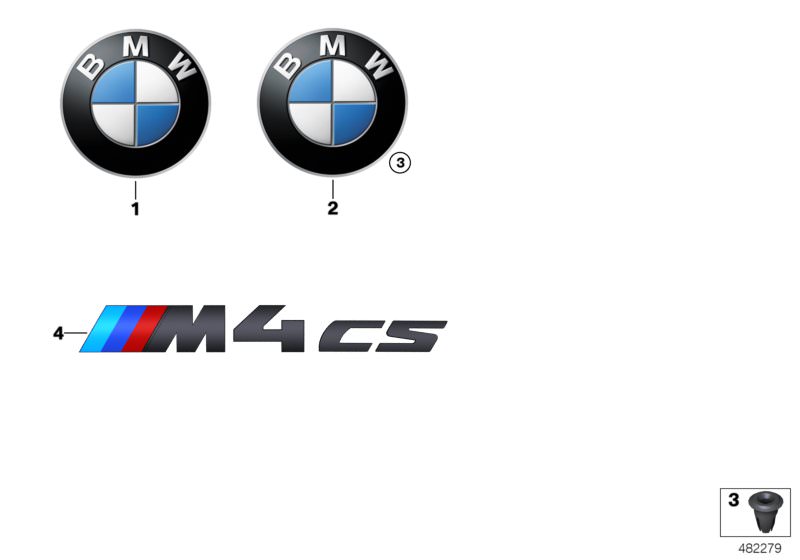 ORIGINAL BMW M4 Emblem Schriftzug Heckklappe SCHWARZ 51148068579 für F32  F82