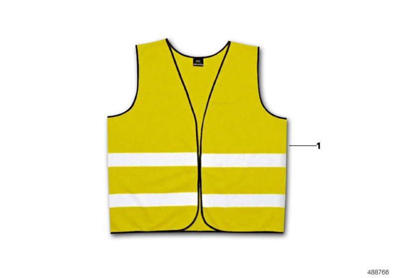Picture board Warning vest for the BMW 3 Series models  Original BMW spare parts from the electronic parts catalog (ETK) for BMW motor vehicles (car)   Warning vest
