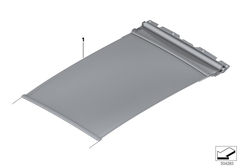 Picture board Panorama glass roof, roller blind for the BMW X Series models  Original BMW spare parts from the electronic parts catalog (ETK) for BMW motor vehicles (car)   Roller sunblind