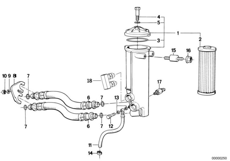 11421718473 Pressure hose assy Engine Lubrication system BMW 7er E38 E32 >250<, Tubo di compressione
