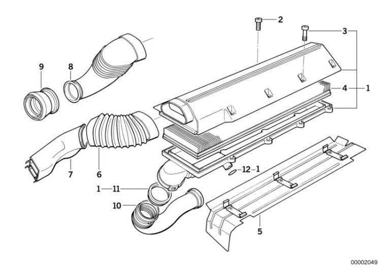 Intake tube, Number 07 in the illustration