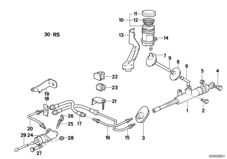 21521159645 Pipe Clutch Clutch control BMW Z3 Roadster Z3 E31 >2801<, Tubazione
