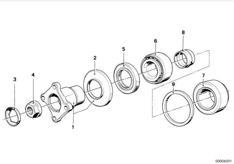 Tapered roller bearing, Number 06 in the illustration