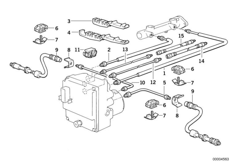 Halter Bremsleitung, Nummer 04 in der Abbildung