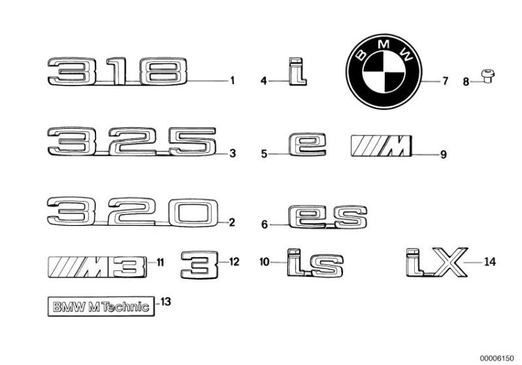 Original BMW Buchstabe ´´M3´´ vorne 3er E36