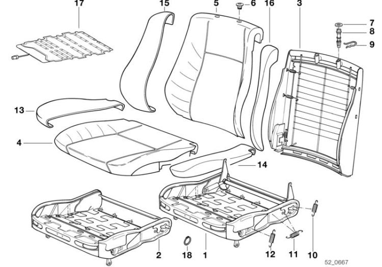 Pad backrest right, Number 15 in the illustration