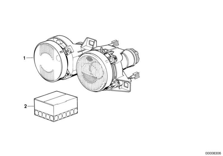 Twin headlight adjustable left, Number 01 in the illustration