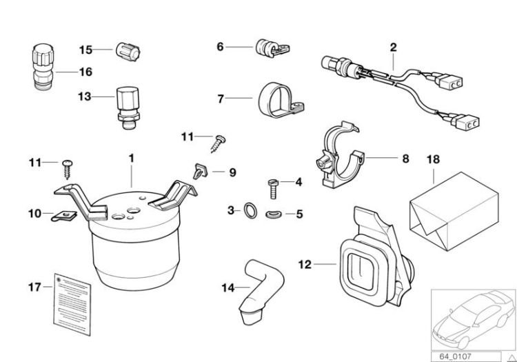 64508391525 Label coolant Heater and Air Conditioning Coolant lines drying container BMW Z8 Roadster E52 E72 Z3 >8657<, Rótulo, Agente frigórifico