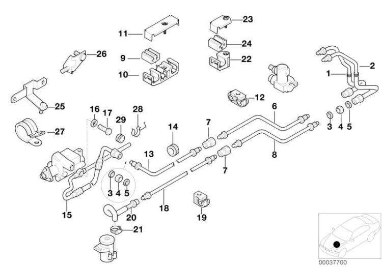 32411093595 Gasket ring Rear Axle Self levelling suspension BMW 8er E31 32411140826 E34 E38 E32 >37700<, Anello di tenuta