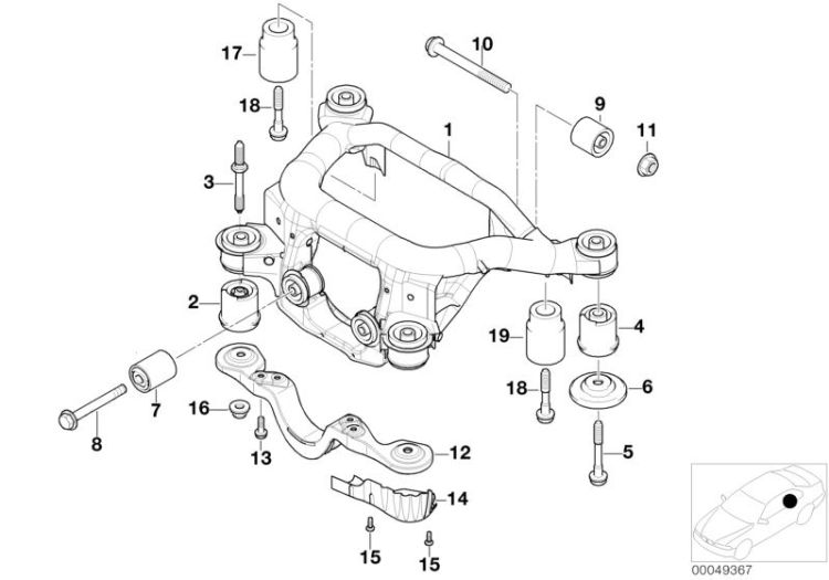 33326764133 Vibration absorber Rear Axle rear axle with suspension BMW 3er E90 E46 >49367<, Antivibratore