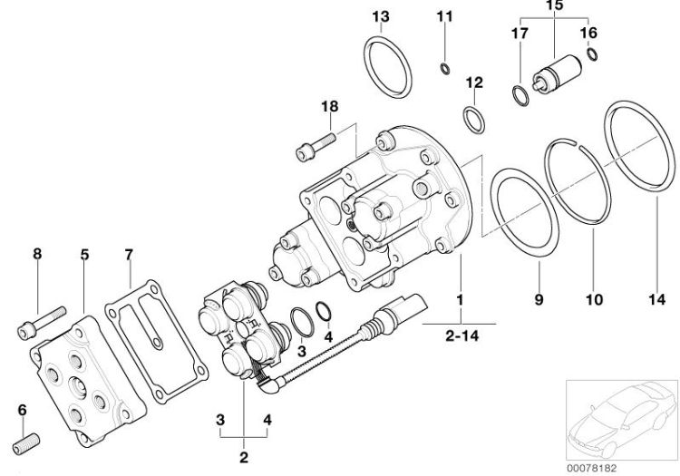 11361407823 Solenoid valve (SOLV) Engine Cylinder head BMW 6er E24 E39 >78182<, Válvula magnética