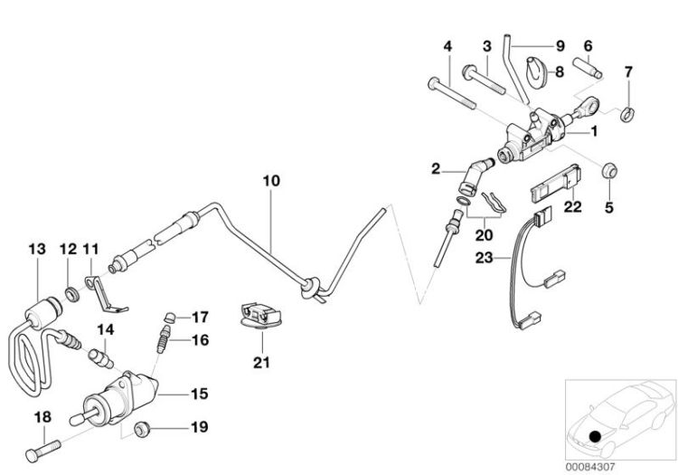 Pin, master cylinder, Number 06 in the illustration